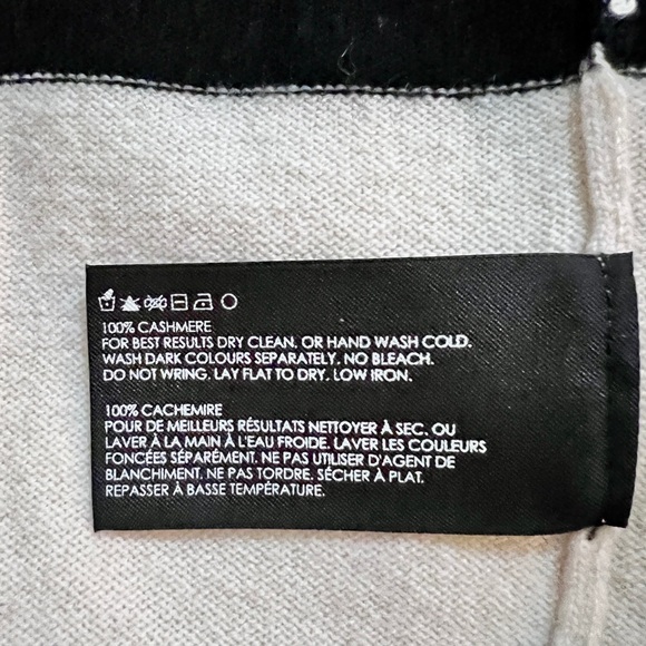SOLD! N/A! |New~ Club Monaco~100% CASHMERE Rare~DRESS ~Black & White Stripe~ S-M - Picture 6 of 6